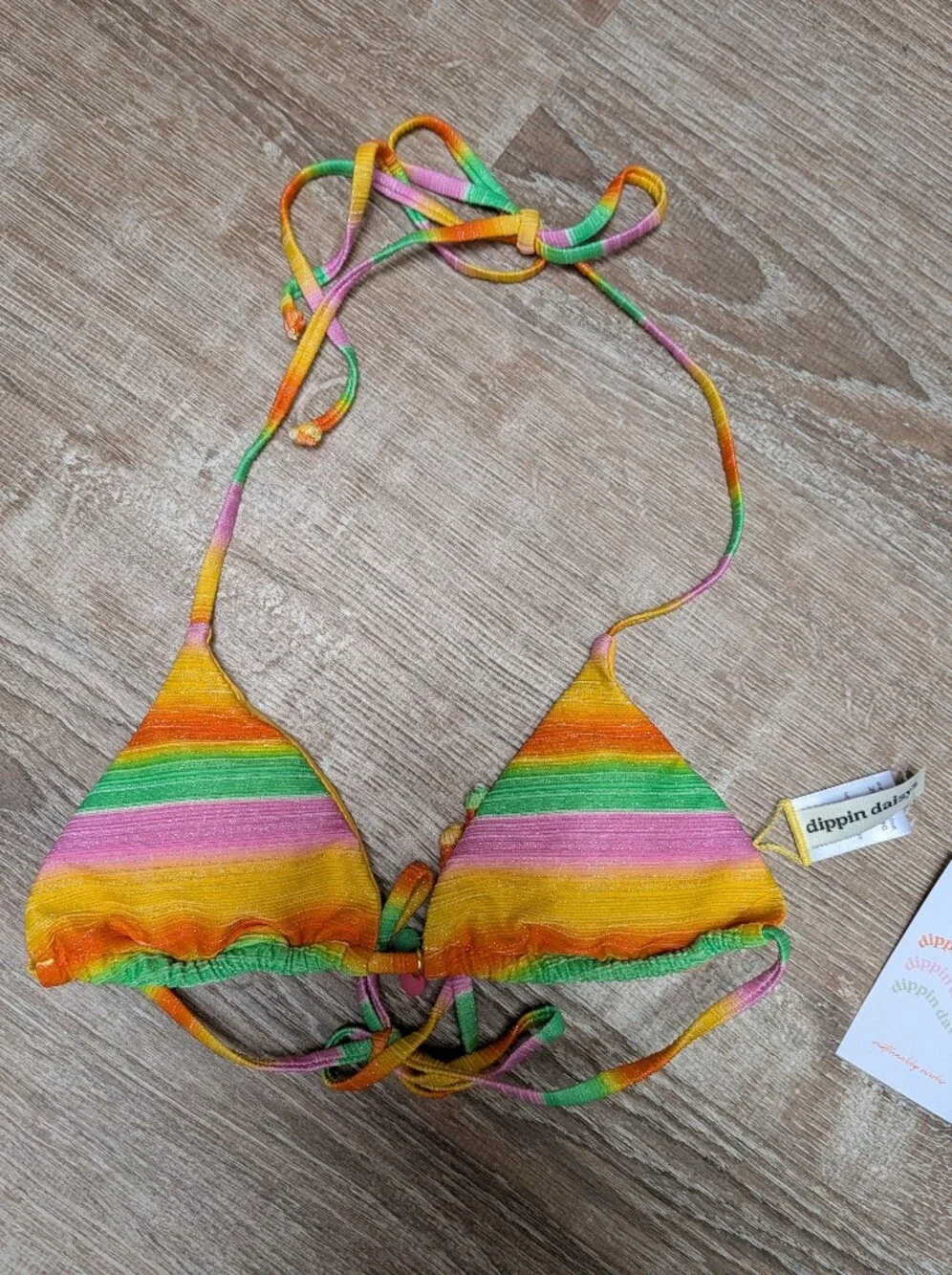 MWT Dippin Daisy's Bondi Cheeky Bikini Bottom Palm Bikini Top Mirage Size Small